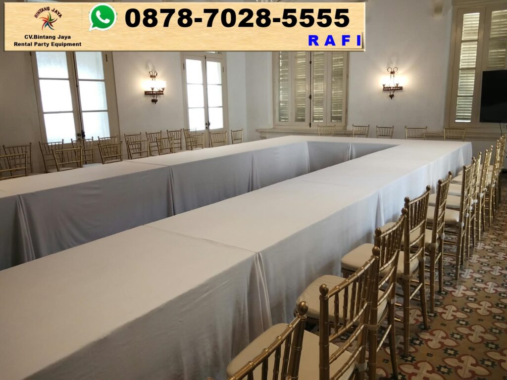 Sewa Meja Kotak Cover Tebar Dan Tiffany Gold Jakarta 0878-7028-5555