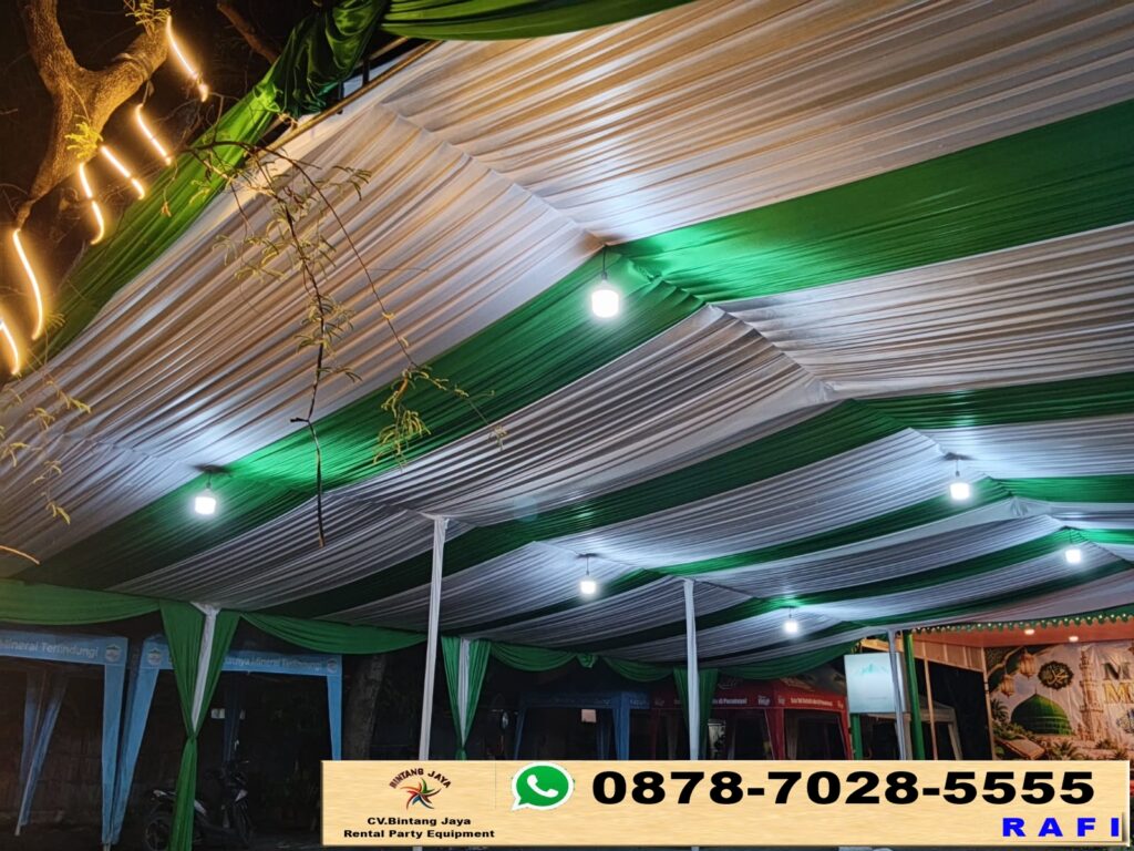 Sewa Tenda Serut Hijau Putih Dan Kursi Susun Bekasi 0878-7028-5555