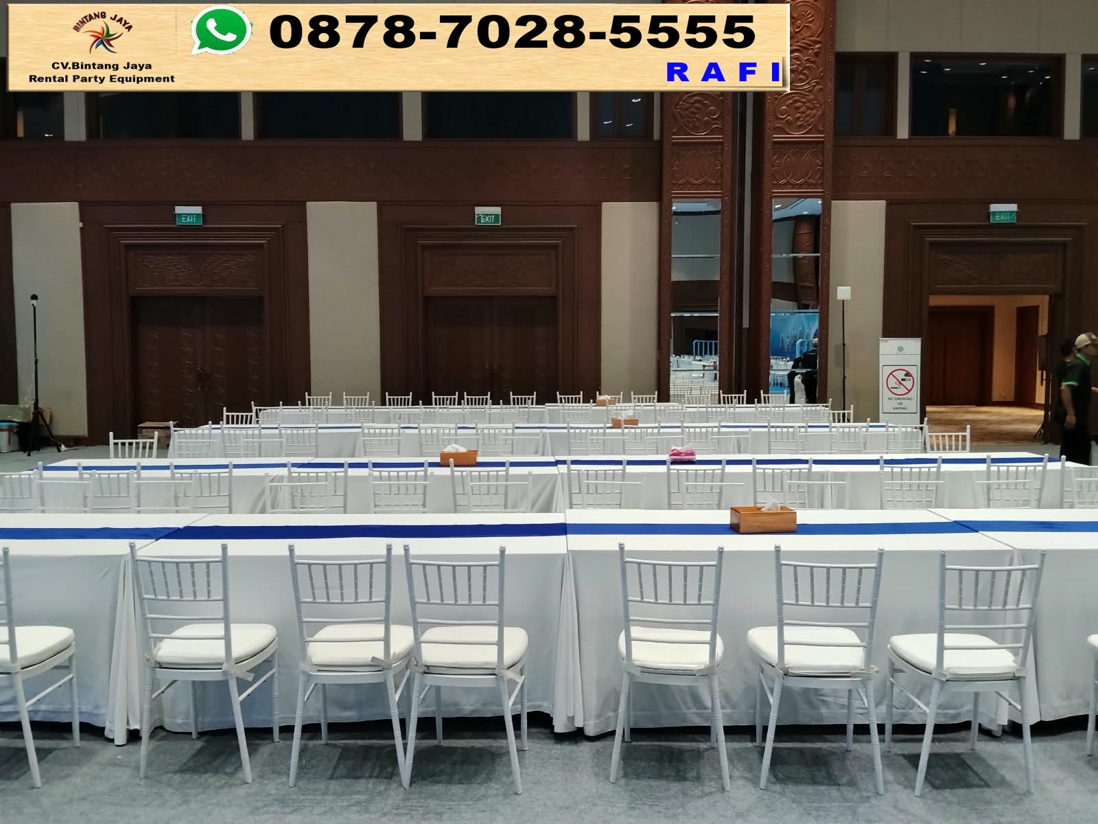 Vendor Sewa Meja Kotak Plus Tiffany Putih Di Senayan