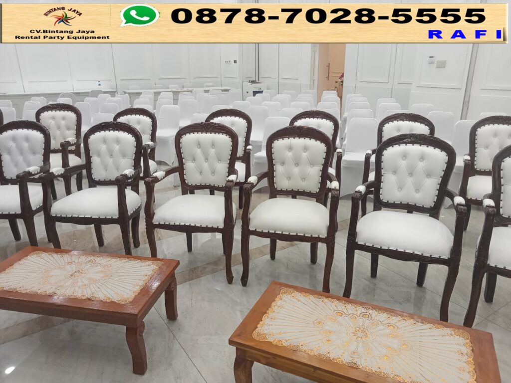 Rental Arm Chair, Kursi Futura Dan Meja Kayu Venue Bappenas Tamsur