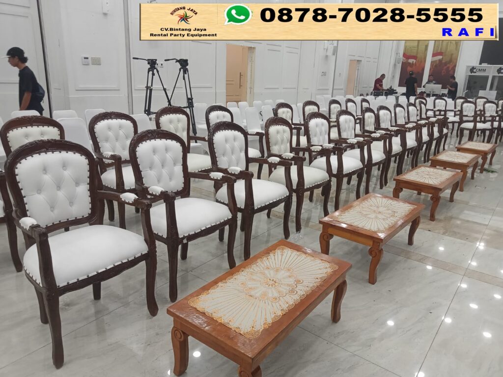 Rental Arm Chair, Kursi Futura Dan Meja Kayu Venue Bappenas Tamsur