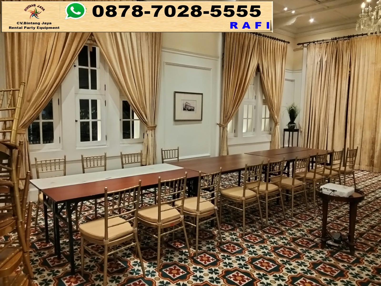 Rental Tiffany Chairs Plus Meja IBM HPL Jakarta 0878-7028-5555