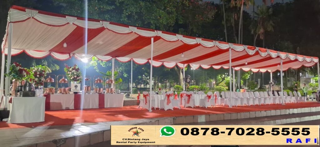Sewa Kursi Dan Tenda Serut Putih Merah Depok 0878-7028-5555