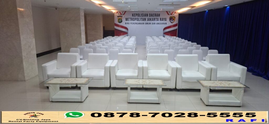 Sewa Tirai Biru Dan Sofa Event Polda Metro Jaya Jakarta