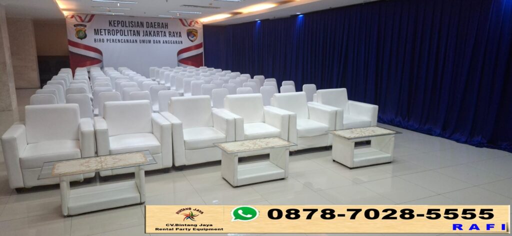 Sewa Tirai Biru Dan Sofa Event Polda Metro Jaya Jakarta