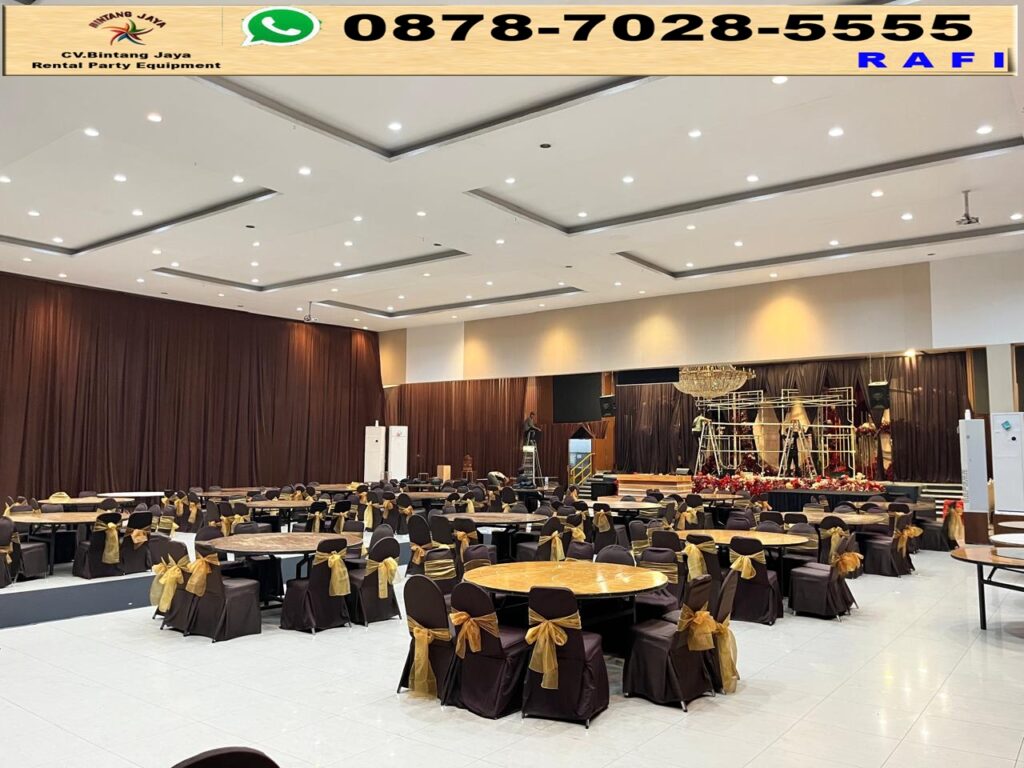 Sewa Tirai Coklat Event Grand Hwa Yen Jakbar 0878-7028-5555